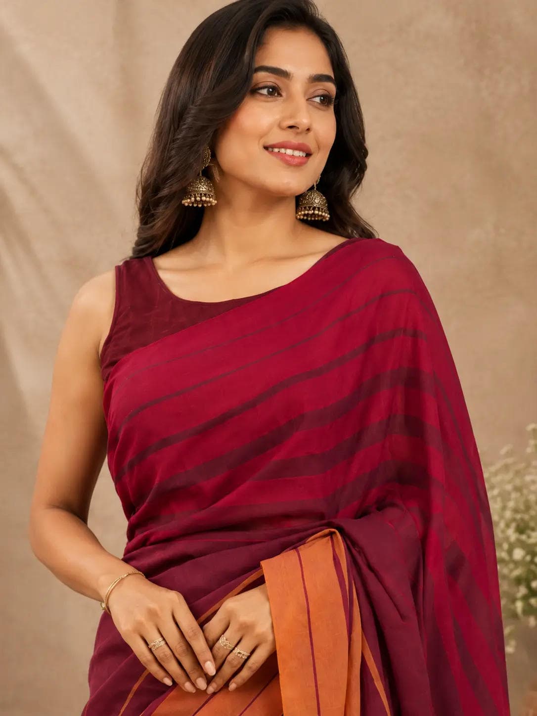 Trendy Cotton Blend Saree