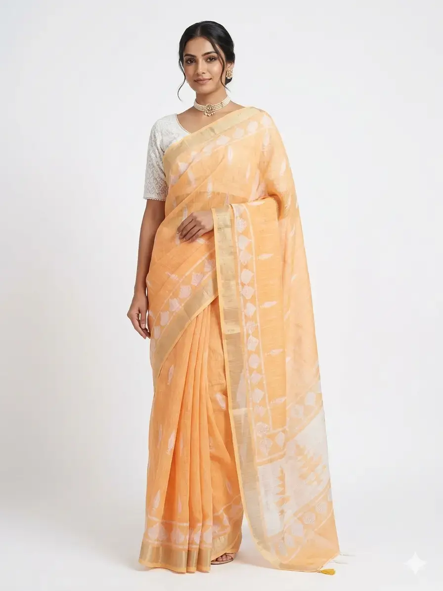 Trendy Cotton Blend Saree
