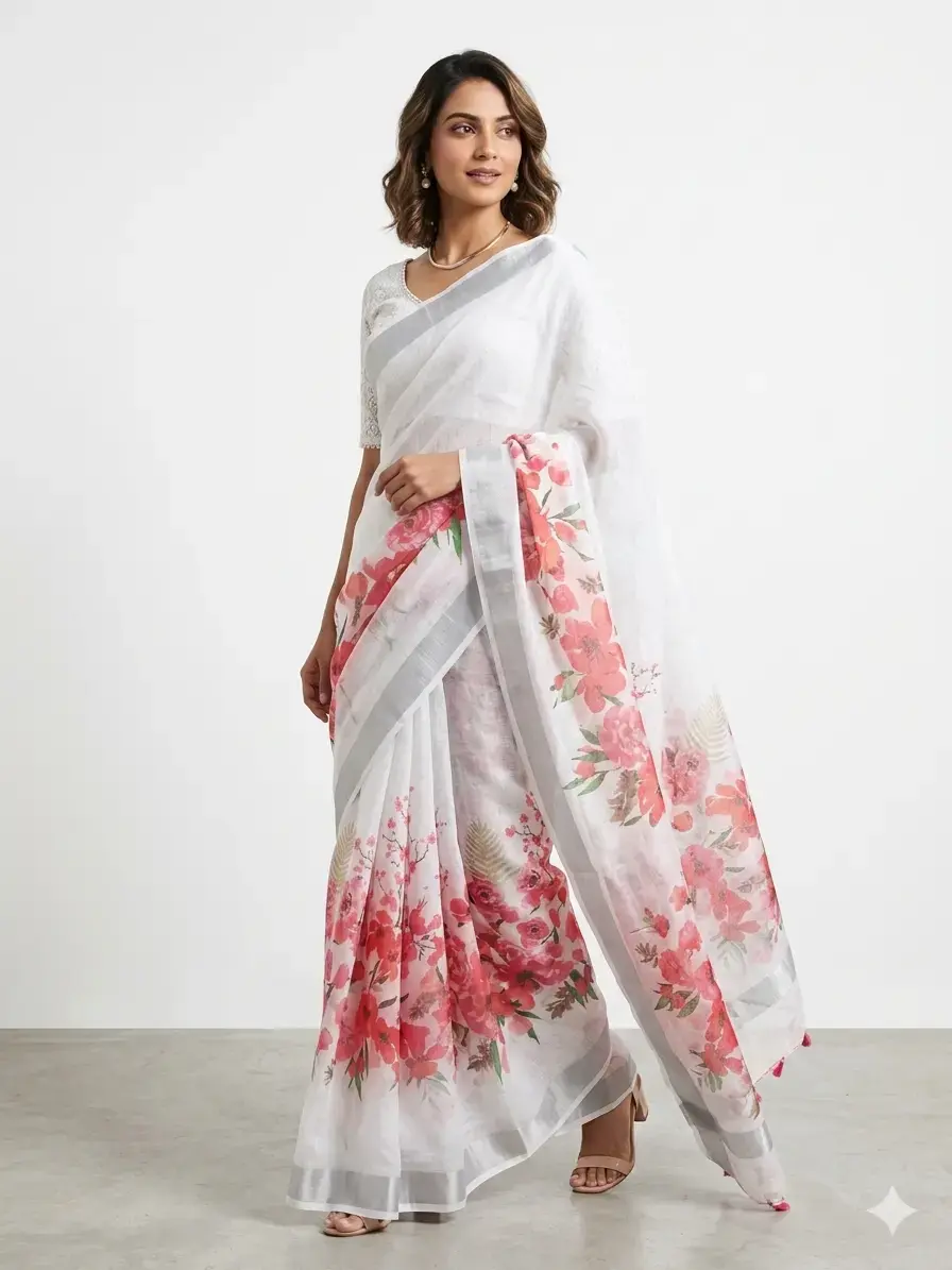 Trendy Cotton Blend Saree