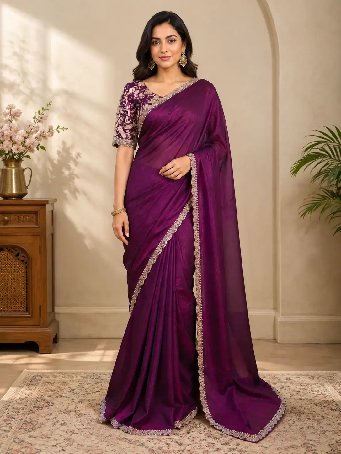 Sunset Zari Elegance