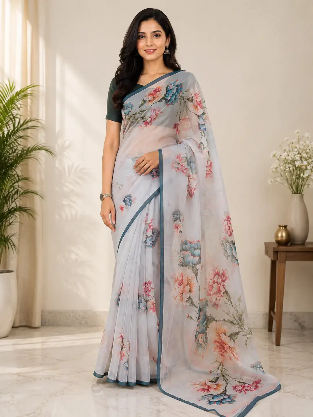 Sunset Zari Elegance